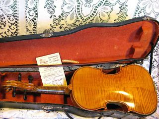 Fine Old Antique French Violin W/ Cuniot Hury Silver Mounted Bow In Granier Case