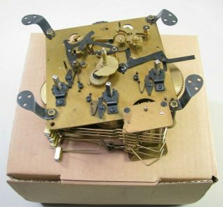 Vintage Bulova German 1050 - 020 Chime Mantel Wall Clock Movement Parts W/ Box