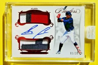 2018 Flawless Baseball Ronald Acuna Jr Rookie Dual Patch Auto Rpa Braves /20