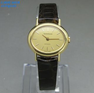 Luxury Ladys Vintage Jaeger Lecoultre Solid 18k Gold Automatic 24jwl Wristwatch