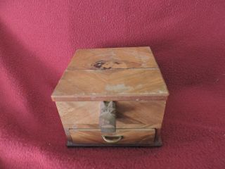 Vintage Scottie Terrier Wood Mechanical Cigarette Box Made In Occupied Japan