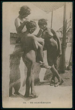 Cd30 North Africa Ethnic Arab Nude Woman Vintage 1910 - 1920s Postcard