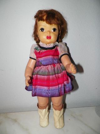 Vintage Terri Lee Doll Mary Jane Tagged Clothes Red Pigtails 16 1/2 " S