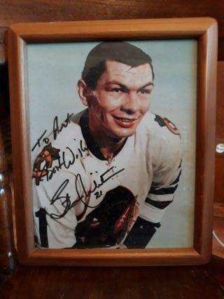 Vintage Autographed Photo Of Stan Mikita Chicago Blackhawks Nhl Hockey