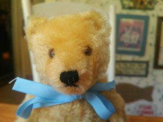 Antique Vintage 1950s/1960s Blond Mohair Steiff Teddy Bear 9in Vgc,