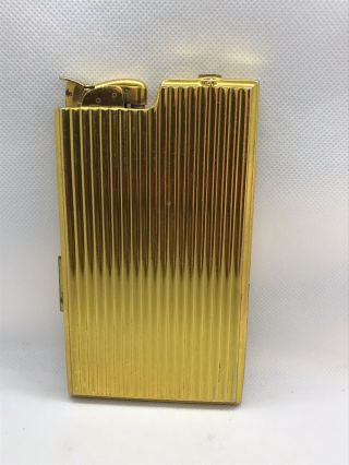 Vintage Evans Gold Tone Cigarette Case with Built In Lighter 2