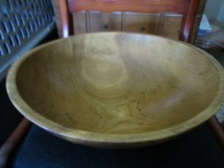 Large 15.  5 " Primitive Antique Vtg Dough Bowl Out Of Round Hand Hewn Great Shape