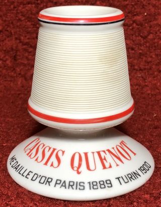 Vintage French Match Striker Holder Cassis Quenot Ceramic Advertising Antique