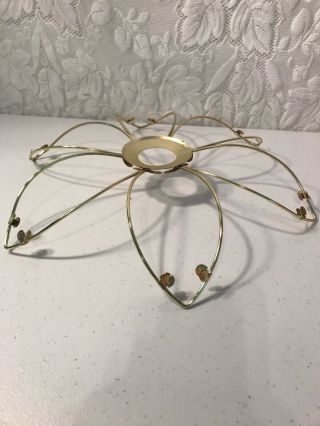 Vintage MCM Lotus Flower Lamp Replacement OUTER Petal Metal Frame Glass Holder 3