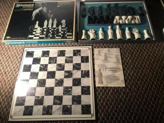 Vintage Es Lowe 831 Renaissance Chessmen Anri Chess Set Felted 1959 Complete Vgc