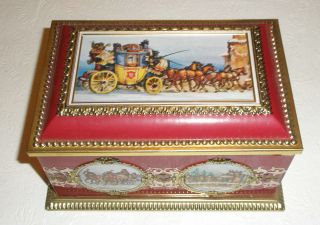 Vintage Klann Cookie Tin Carriage Horses Made In West Germany