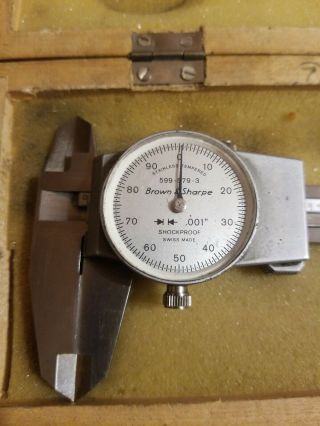vintage Brown and Sharpe Dial Caliper 599 - 579 - 3 2