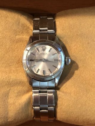 Vintage Ladies Rolex Oyster Perpetual Stainless Steel Watch Riveted Band Women 2