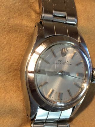 Vintage Ladies Rolex Oyster Perpetual Stainless Steel Watch Riveted Band Women 3