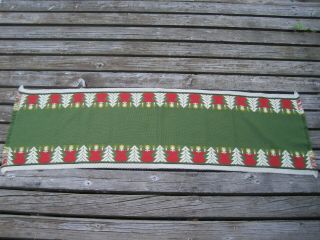 Vtg West Germany Christmas Table Runner Angels Trees German Cloth Aredo Areda 2