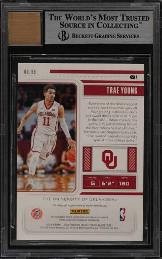 2018 Contenders Cracked Ice Variations A Trae Young ROOKIE AUTO /23 BGS 9 (PWCC) 2