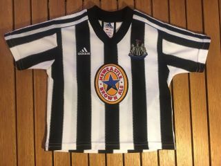 Vintage Newcastle United 1997 1999 Home Shirt Adidas Brown Ale 2 Year Old Baby
