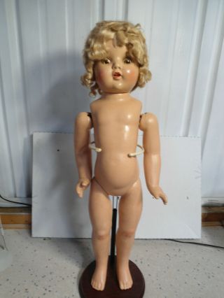 Very Cute Vintage 23 " Composition Girl Doll Shirley Temple Clone? " Tlc  Help "