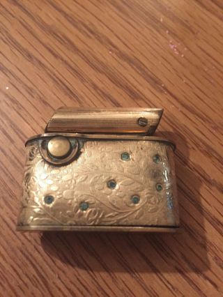 Vintage 1930s Regeliter Lighter Art Deco Gold Fill Push Button Cigarette Lighter