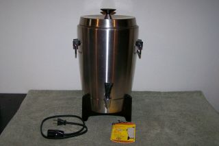 Vintage 1969 West Bend Automatic 12 - 30 Cup Stainless Steel Coffee Percolator Urn