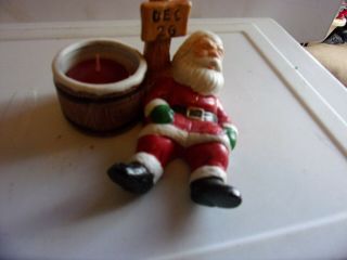 Santa Dec 26 With Candle Sleeping Size 4.  25 " Tall Vintage