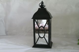 17 " Illuminated Indoor/outdoor Vintage Mercury Glass Lantern By Val Black Rtl$37