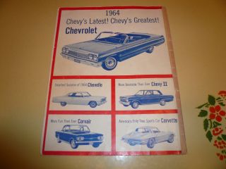 1964 Chevrolet Chevy Ii Corvette Corvair Chevelle " Book Of Songs " - Vintage