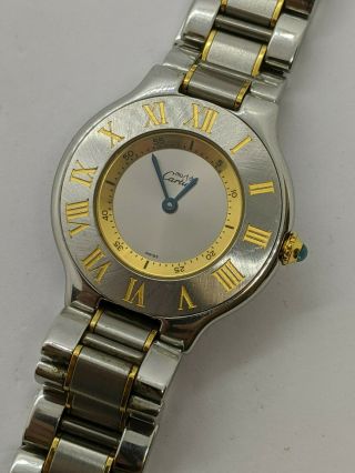 Cartier Must De Cartier 21 1330 Stainless Steel & 18k Gold Quartz Watch - 31mm