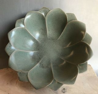 Chinese Song Ru Kiln Donggou Kiln Green Glaze Porcelain Lotus Bowl