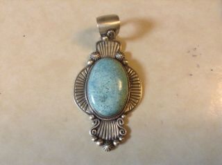 Stunning Antique Finish Pendant Made By Navajo Artist,  Signed