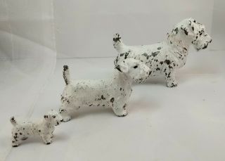 3 Vintage Sealyham Terrier Dog Figures/figurines Heavy Metal/lead Animal