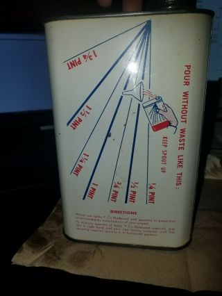 VINTAGE SOHIO 7C ' S OUTBOARD MOTOR OIL FLAT QUART CAN BOATS SAWS MOWERS 2 CYCLE 3