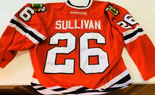 Steve Sullivan Chicago Blackhawks Game Worn Hockey Jersey 2001 - 02 Red 26
