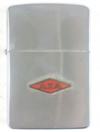 Vintage 1961 Zippo Lighter With Aia 3 - D Diamond Advertisement