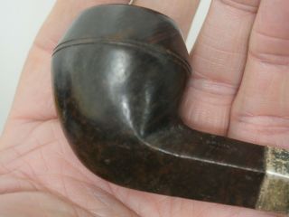 VERY OLD BARLINGS TOBACCO PIPE WITH AMBER MOUTHPIECE & SILVER COLLAR - RARE L@@K 3