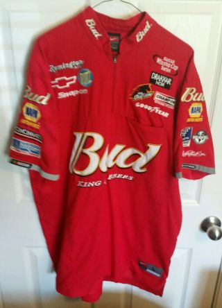 Dale Earnharnt Inc Nascar 2003 Race Pit Crew Shirt L Budweiser Dale Jr