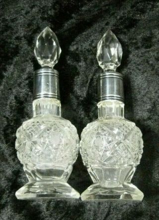Vintage Crystal And Silver Plated Salt & Pepper Shakers - And Different