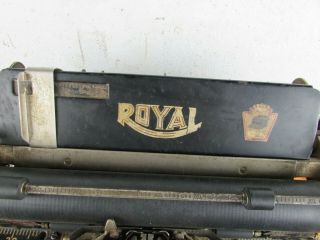 ROYAL NO.  10 TYPEWRITER GLASS SIDES GREAT LOOK RESTORATION OR DECOR 2