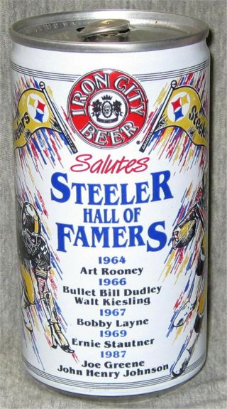 Pittsburgh Steelers Hall Of Famers Iron City Beer Football Can