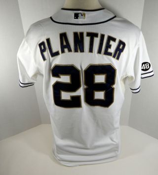 2012 San Diego Padres Phil Plantier 28 Game White Jersey 48 Patch