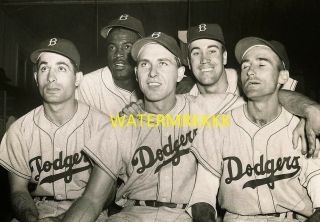 1949 Jackie Robinson - Duke Snider - Gil Hodges Brooklyn Dodgers Nl 8x10 Photo