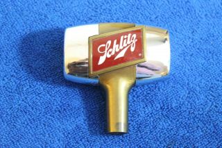 Vintage Chrome Schlitz Beer Ball Beer Tap Gear Shift Knob Handle Accessory
