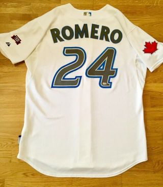 2009 Ricky Romero Game Worn Toronto Blue Jays Jersey Mlb Hologram Authenticated