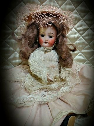 Antique 10 Inch 1800s Simon Halbig Bisque Doll W/wood Body Swivel Head