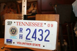 2009 Tennessee License Plate United States Air Force Retired Rh 2432