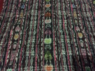 Guatemalan Vintage Fabric Textile Ikat Dyed Measures 112” X 35”