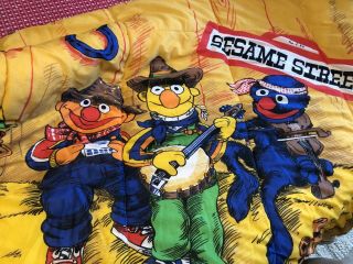 Vtg Sesame Street Children’s Sleeping Bag Blanket Muppets Country Western Band