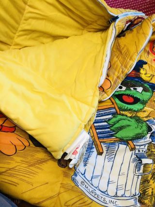 Vtg Sesame Street Children’s Sleeping Bag Blanket Muppets Country Western Band 2