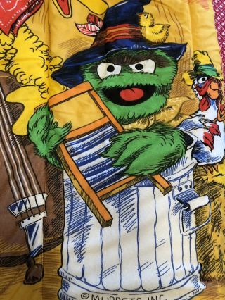 Vtg Sesame Street Children’s Sleeping Bag Blanket Muppets Country Western Band 3