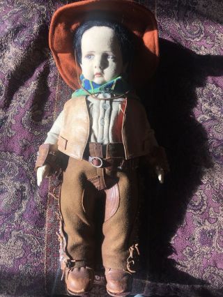 Antique Lenci Felt Doll - Cowboy “tommy”